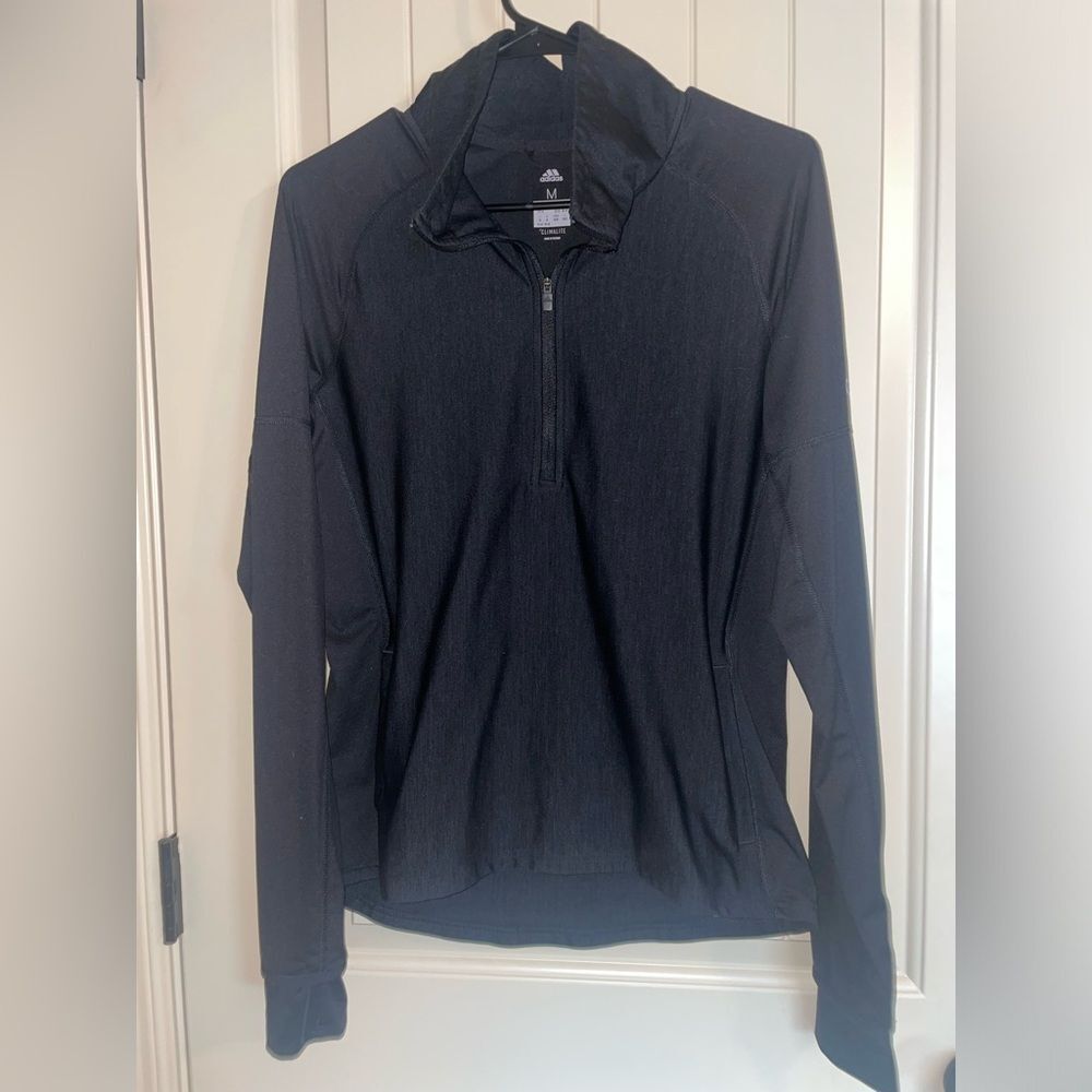Adidas Medium Grey Climalite Pullover 1/4 dark gray like new long sleeve shirt